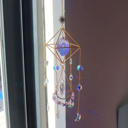 Sun Catcher Handmade Crystal Wind Chimes Garden Curtain Decoration-xinru
