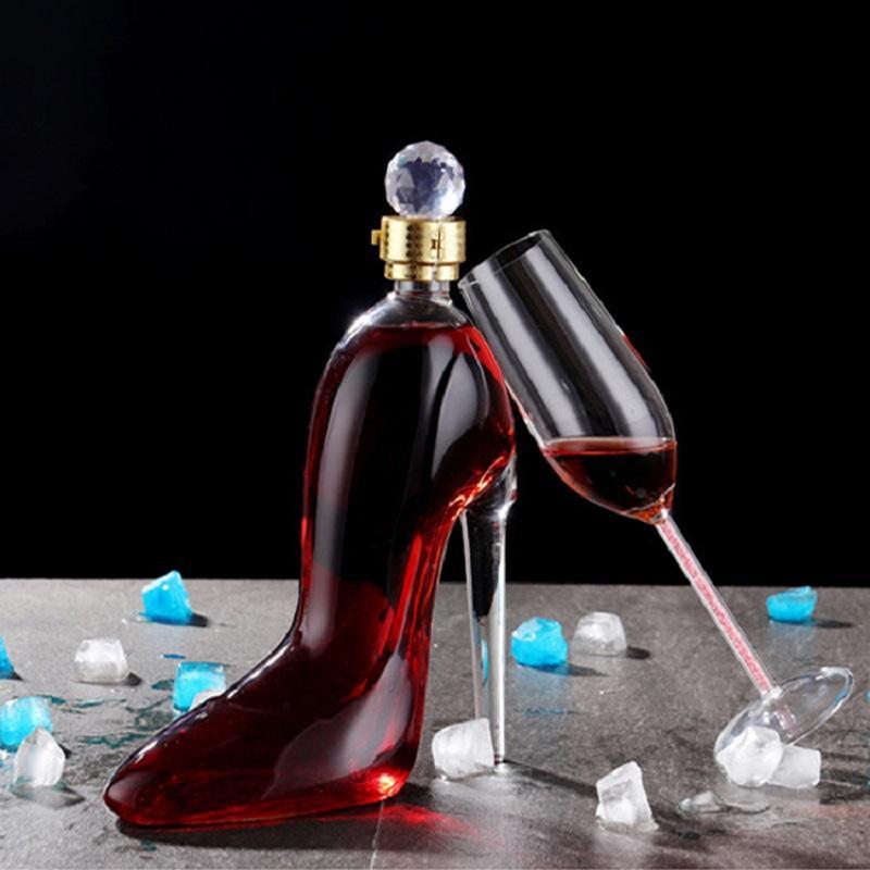 Glass High Heels Wine Container Vodka Wine Container Wine Pourer-xinru