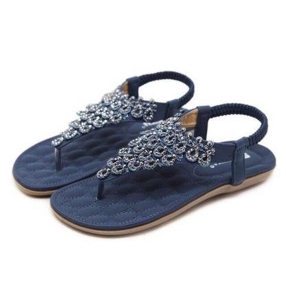 Women Summer Beach Peacock Flip Flop Female Sandals-xinru