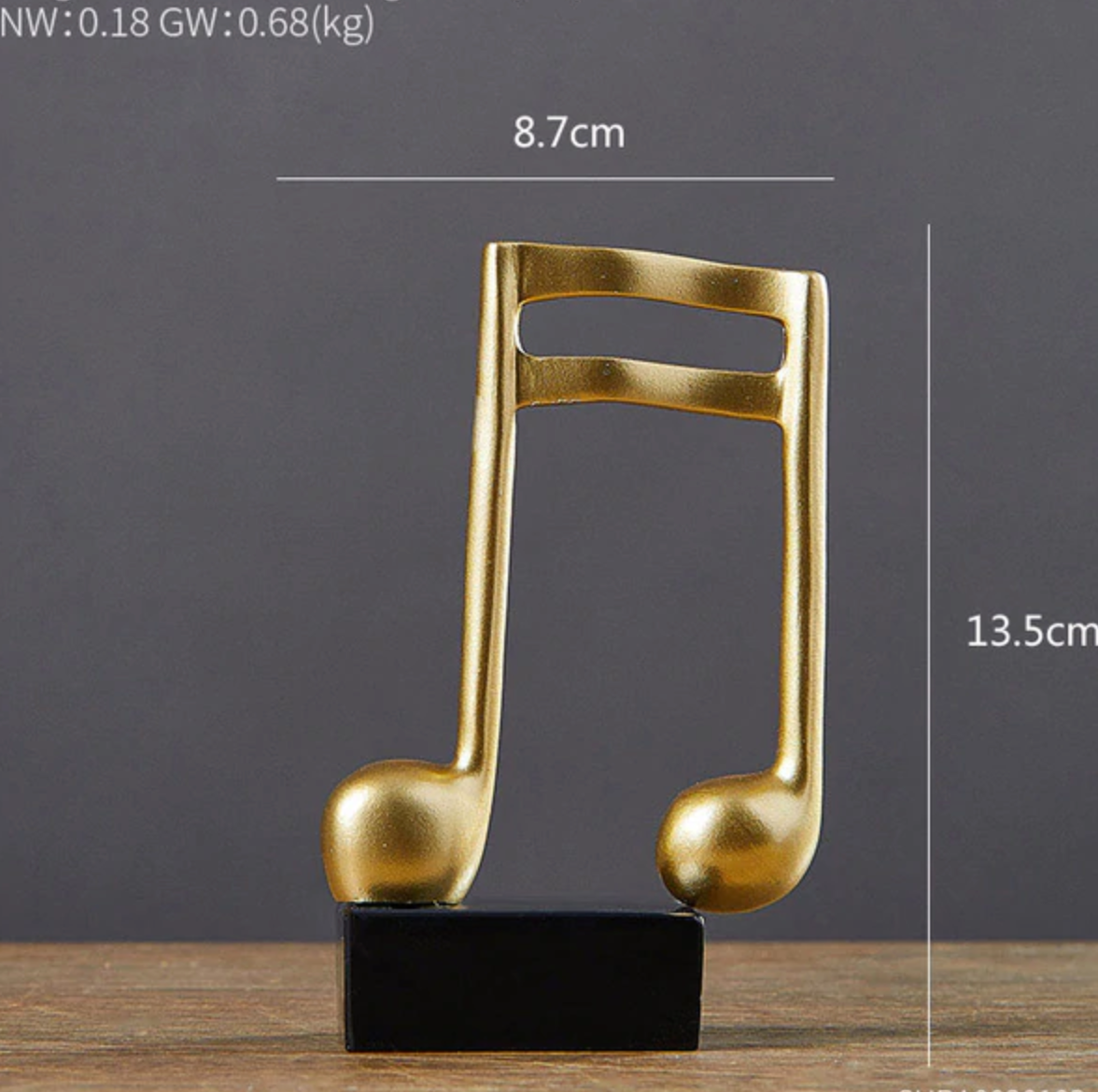 Art Music Note Shaped Sculpture Decorative Statue Artwork-xinru