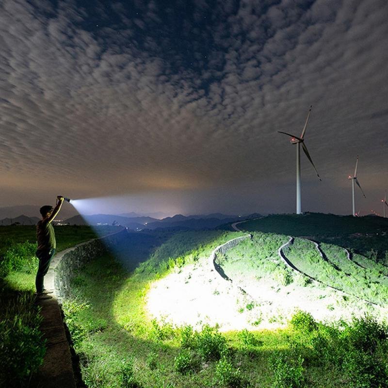 120,000 Lumens Outdoor Waterproof Powerful Flashlight USB Charging-xinru