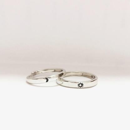 Adjustable Sun And Moon Promise Ring-xinru