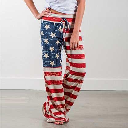 Women's Comfy Casual Pajama Pants Floral Print Drawstring Palazzo Lounge-xinru