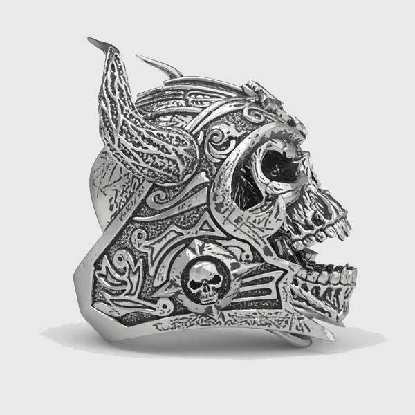 Viking Warrior Skull Ring Stainless Punk Nordic God-xinru