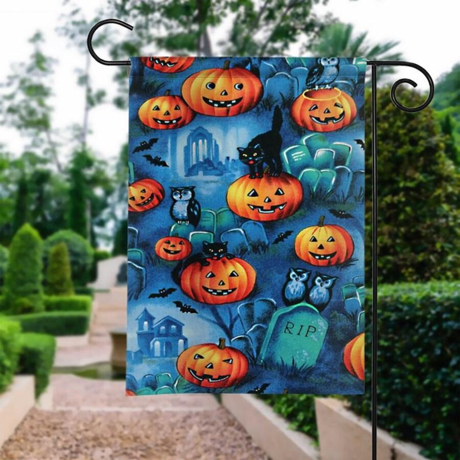 Spooky Pumpkin Halloween Night Black Cat Halloween Gifts Garden House Flag-xinru shop