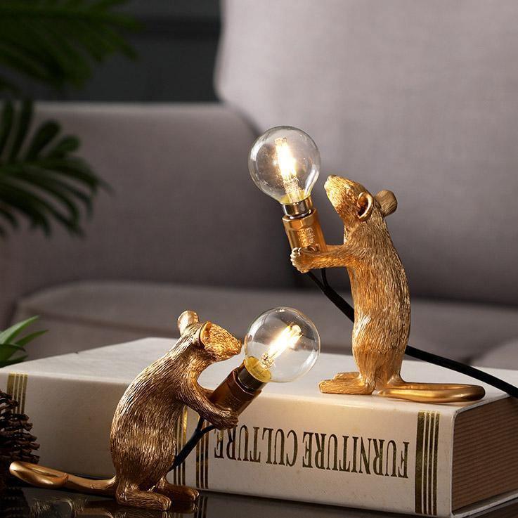 Nordic Resin Cute Mouse Animal Desk Lamp-xinru