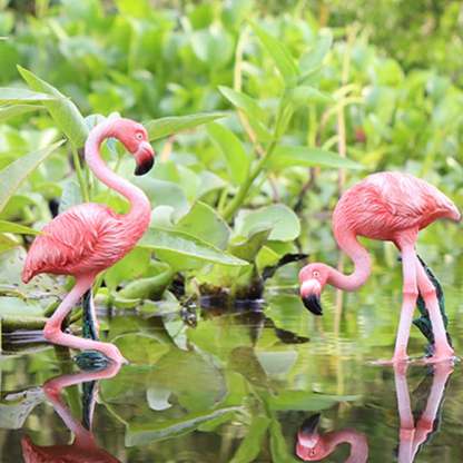Flamingo Figurine Cute Animals Ornaments Fairy Garden Miniatures Terrarium Decor-xinru