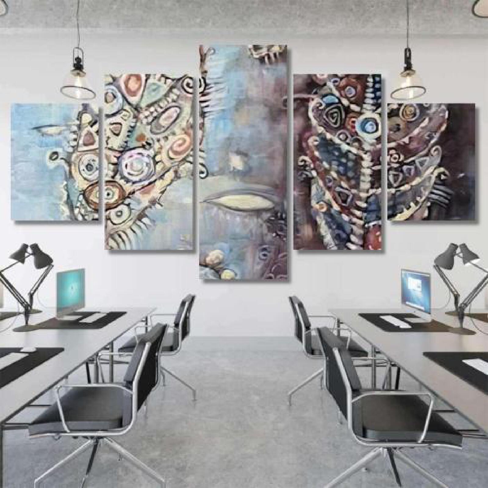 Art Abstract Painted Landscape Black Brown-xinru shop