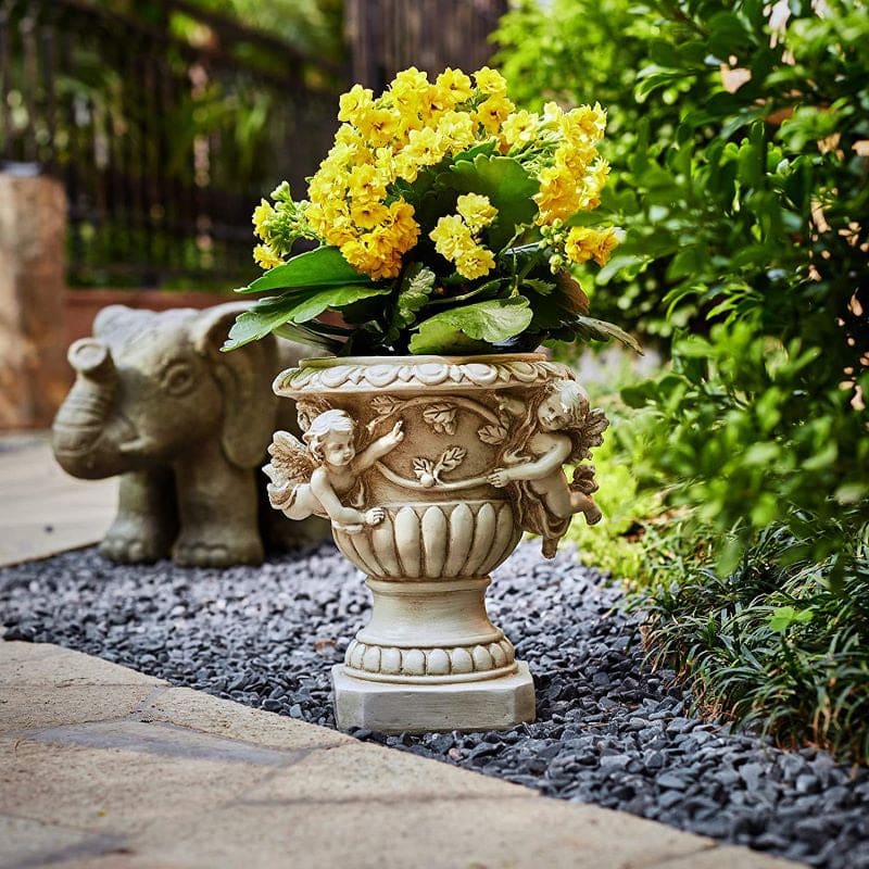 Classical Antique Resin Garden Angel Planters-xinru