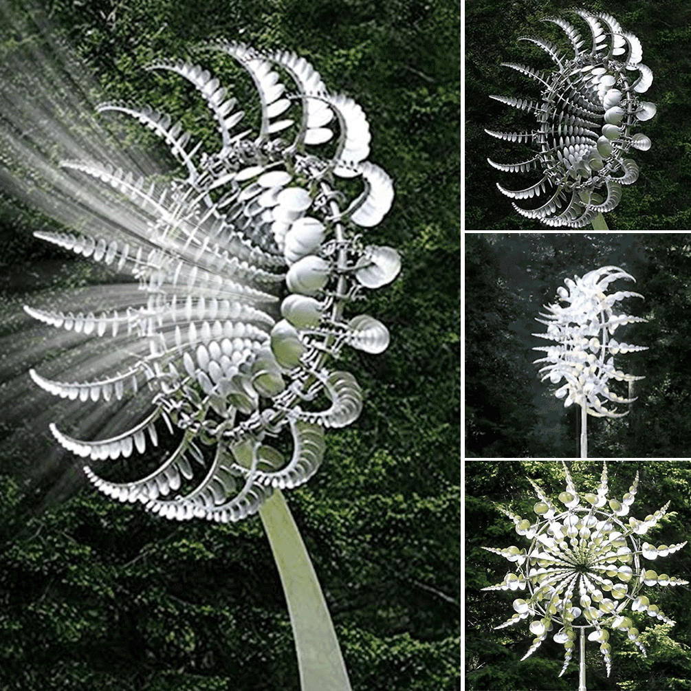 Wind Powered Kinetic Magic Metal Windmill Garden Decoration-xinru shop