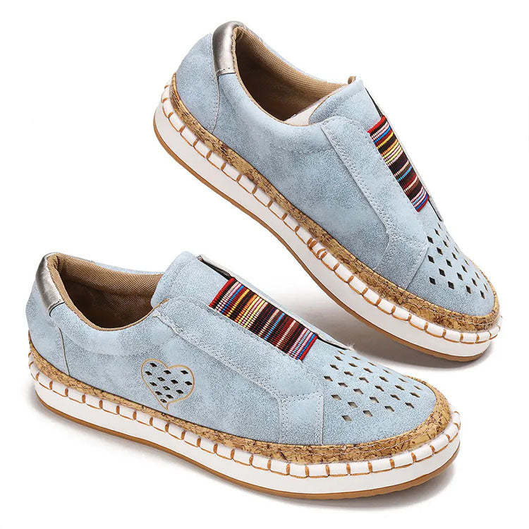 Casual Breathable Hollow Slip-On Flat Loafers-xinru