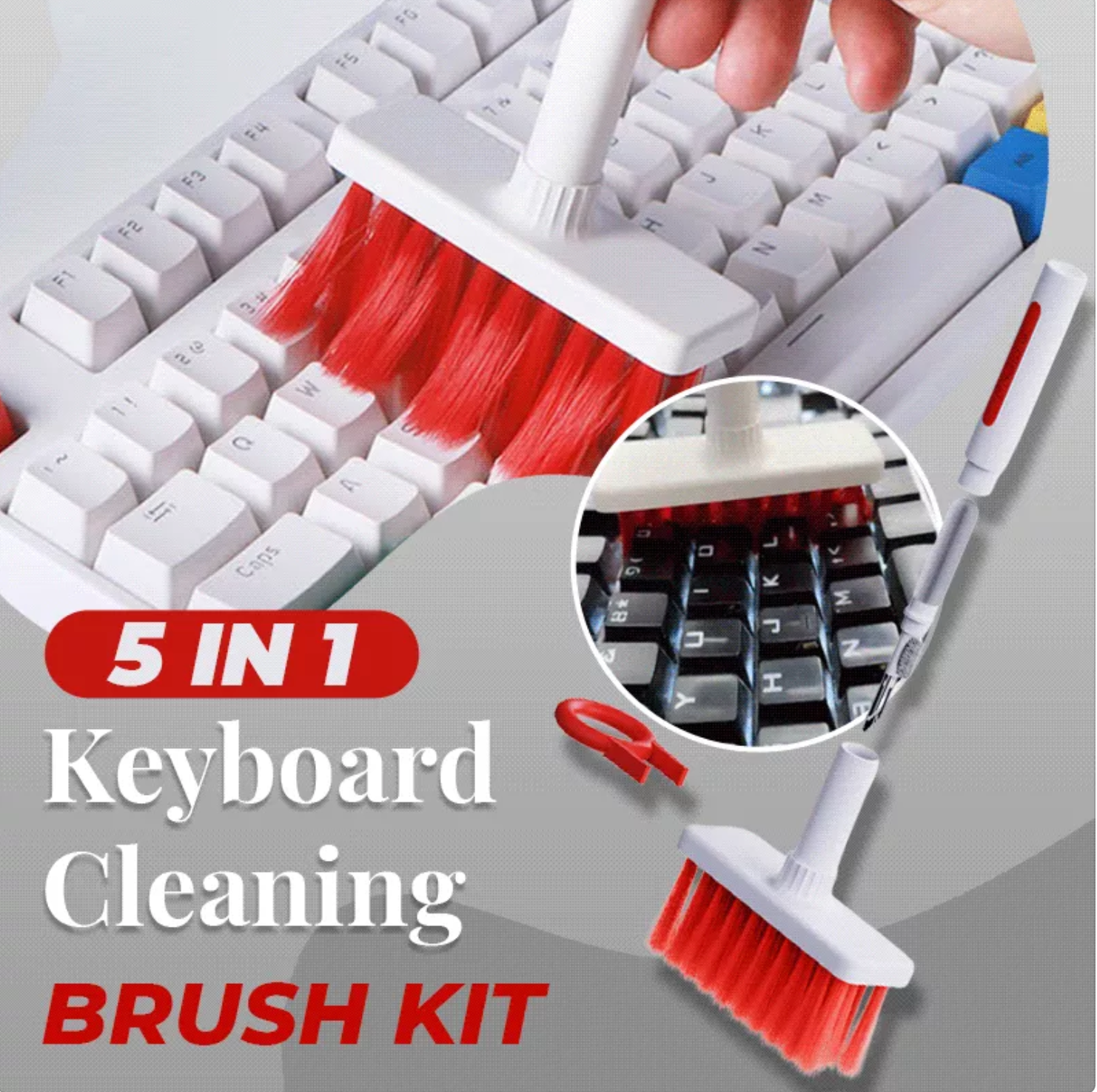 5-in-1 Cleaning Brush Keyboard Cleaning Soft Brush-xinru
