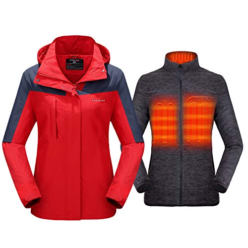Women's 3-in-1 Heated Jacket with Battery Pack 5V Waterproof-xinru shop