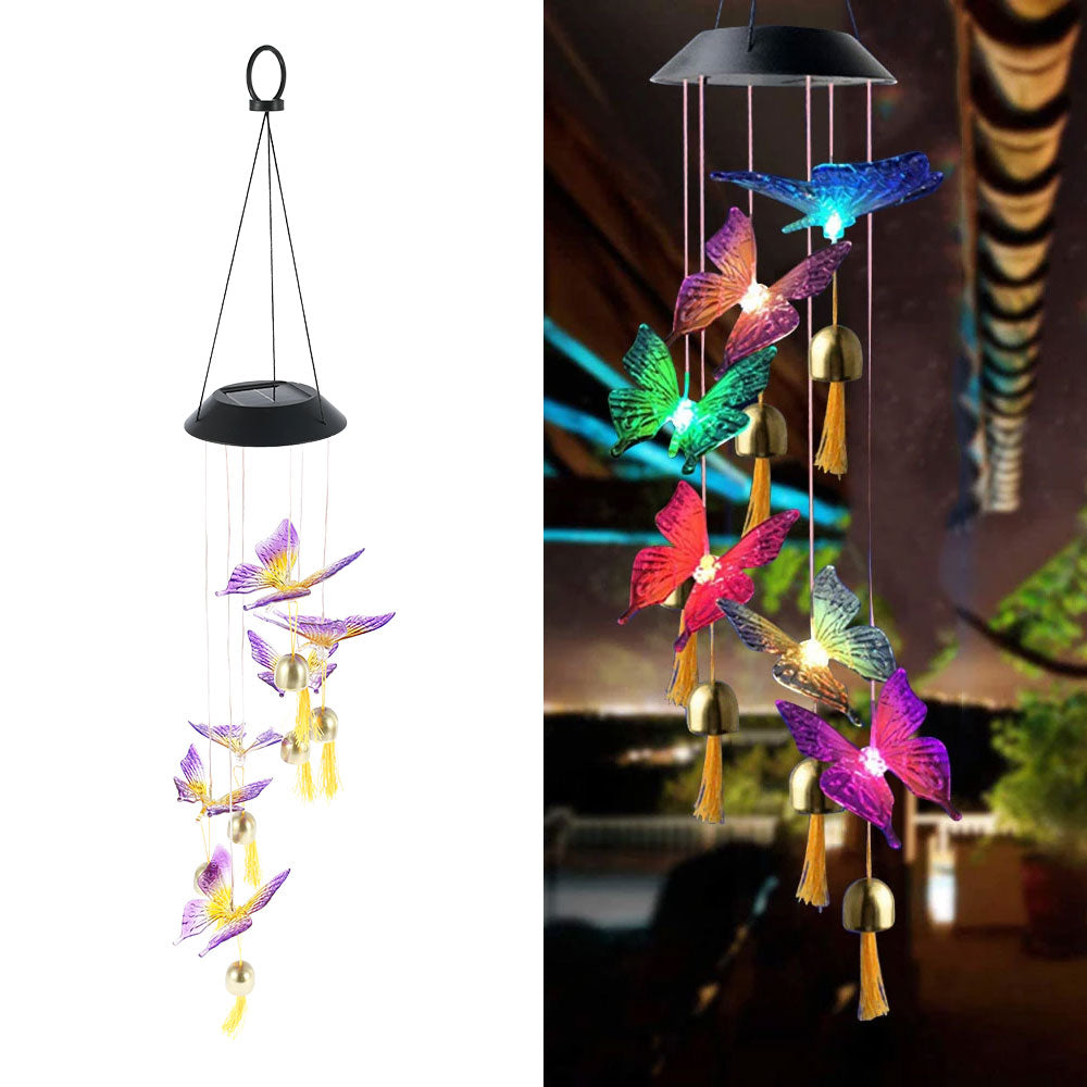 Solar Waterproof Color Changing Wind Chime Hummingbird Light-xinru