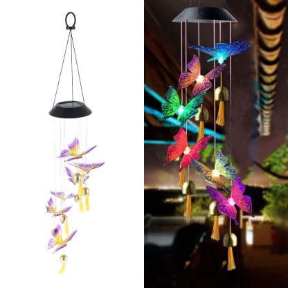 Solar Waterproof Color Changing Wind Chime Hummingbird Light-xinru