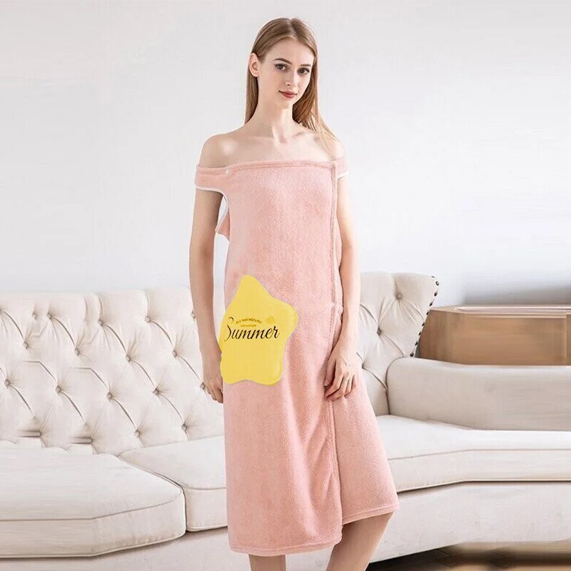 Women Quick Dry BATH TOWEL Bathroom Beach Towels Bathrobe Wearable Superfine-xinru