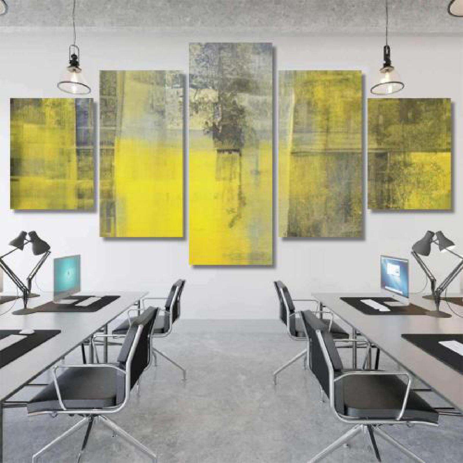 Black Yellow Abstract Art Painting-xinru shop