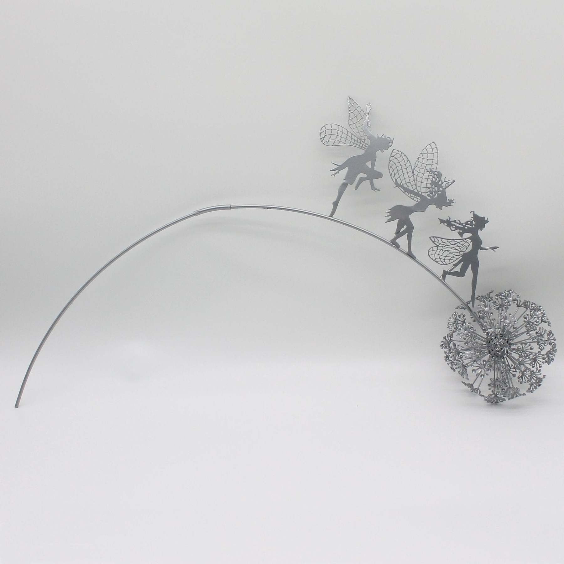 Metal Garden Decorative Stake Fairies Dandelions Dance Together-xinru