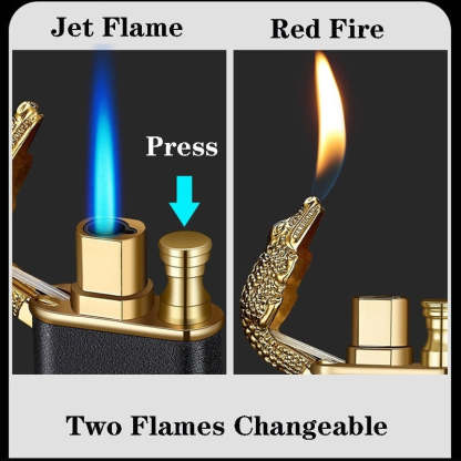 Creative Metal Double Flame Windproof Jet Turbine Men's Lighter-xinru
