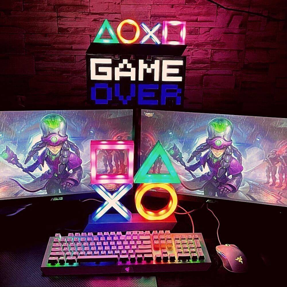 Playstation Icons Led Lamp Light Ps Decor Game Room-xinru