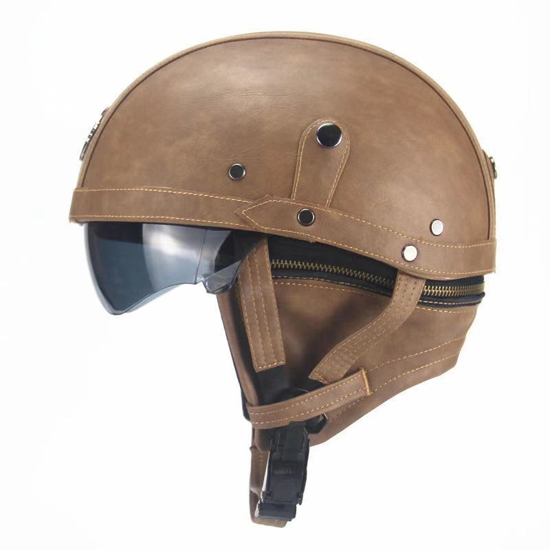 Leather Motor Helmet-xinru shop