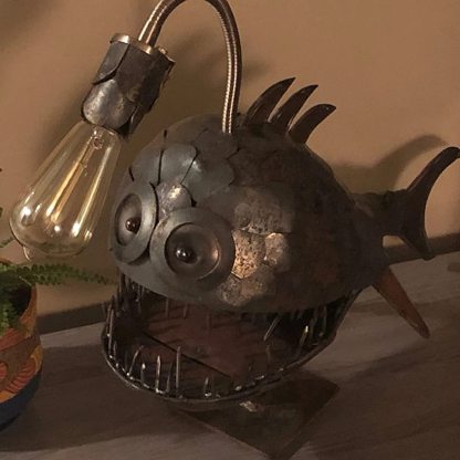 Artistic Angler Fish Retro Table Lamp Fish Light Flexible Lamp Head Table-xinru