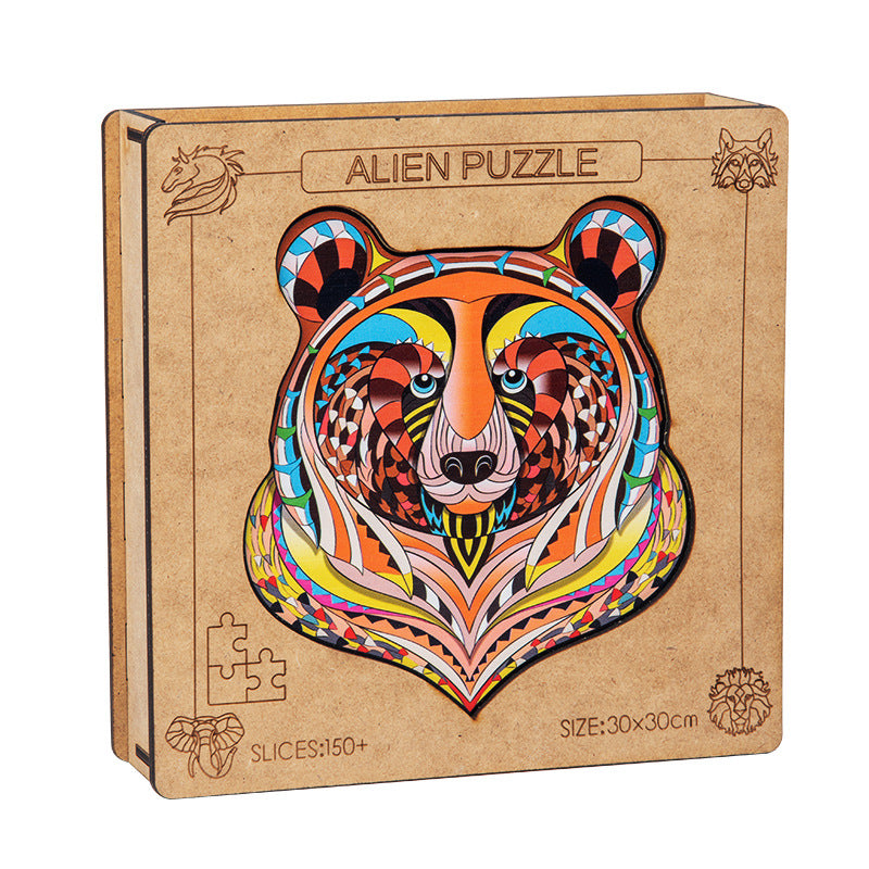 Wooden Animal Irregular Shaped Puzzles For Adults-xinru