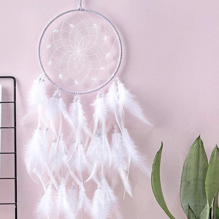 LED Dream Catcher Light String White Feather Night Light Home Party Decoration-xinru