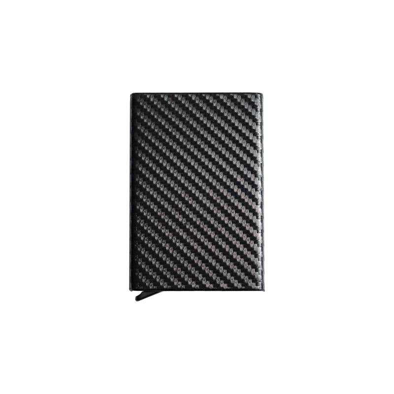 Carbon Fiber Metal Men's Creative Anti-theft Brush Slim Card Holder-xinru