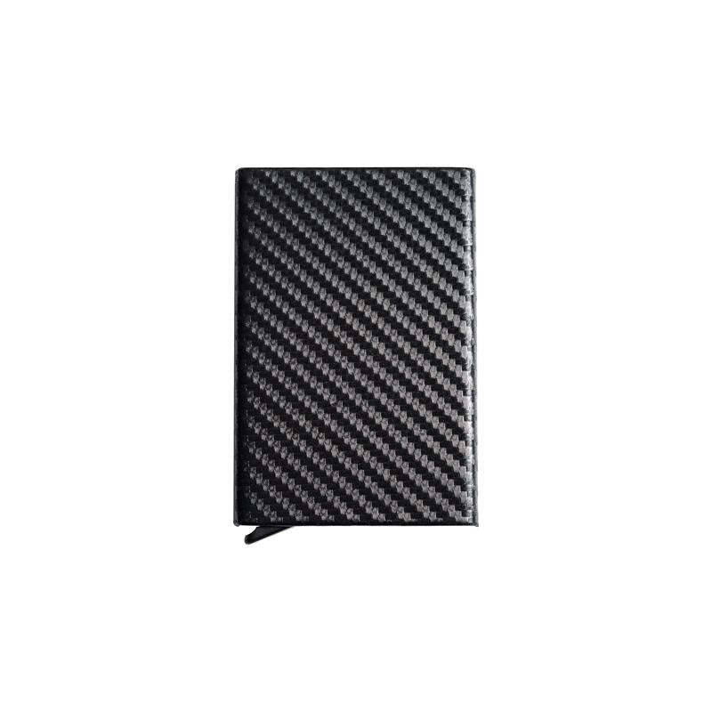Carbon Fiber Metal Men's Creative Anti-theft Brush Slim Card Holder-xinru
