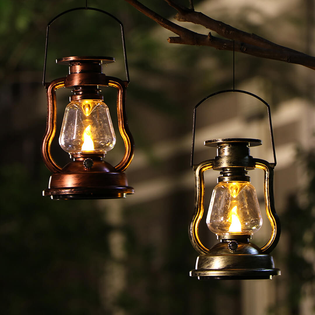 Vintage Wall Light Solar Power Rechargeable Yellow LED Light-xinru