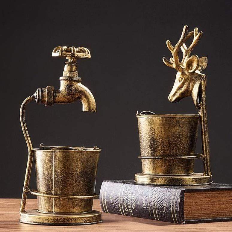 Retro Iron Ashtray Faucet Deer Bird-xinru shop