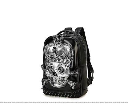 3D Leather Skull Backpack-xinru shop