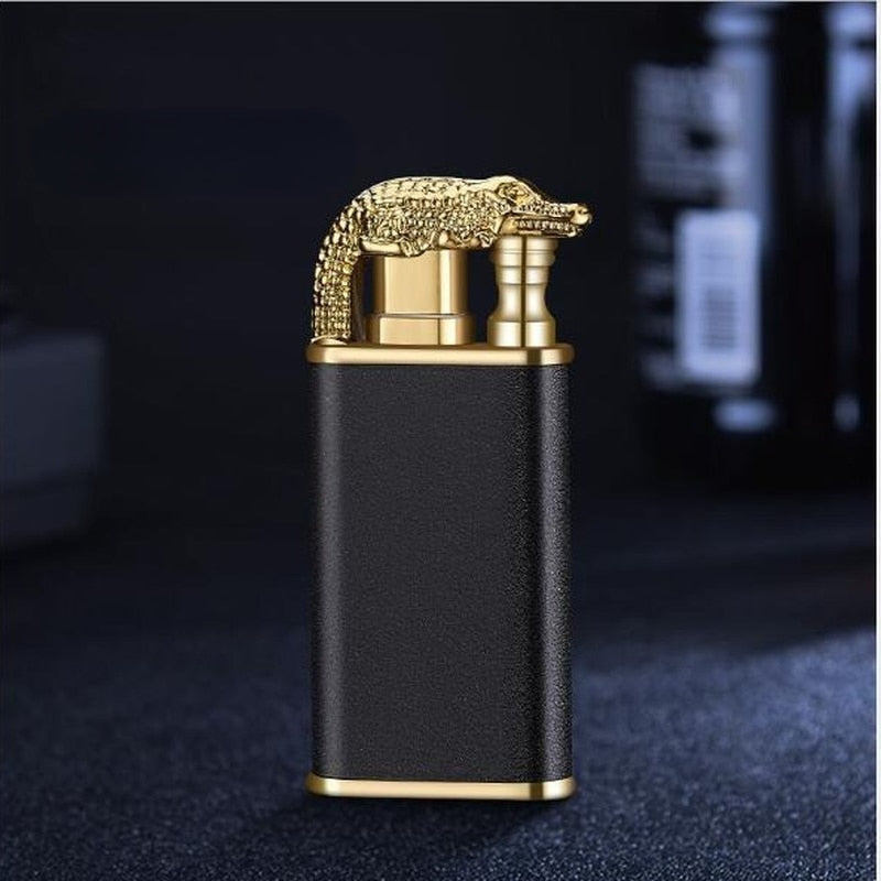 Creative Metal Double Flame Windproof Jet Turbine Men's Lighter-xinru