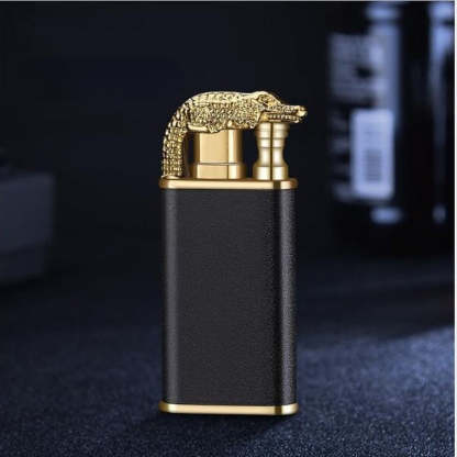 Creative Metal Double Flame Windproof Jet Turbine Men's Lighter-xinru