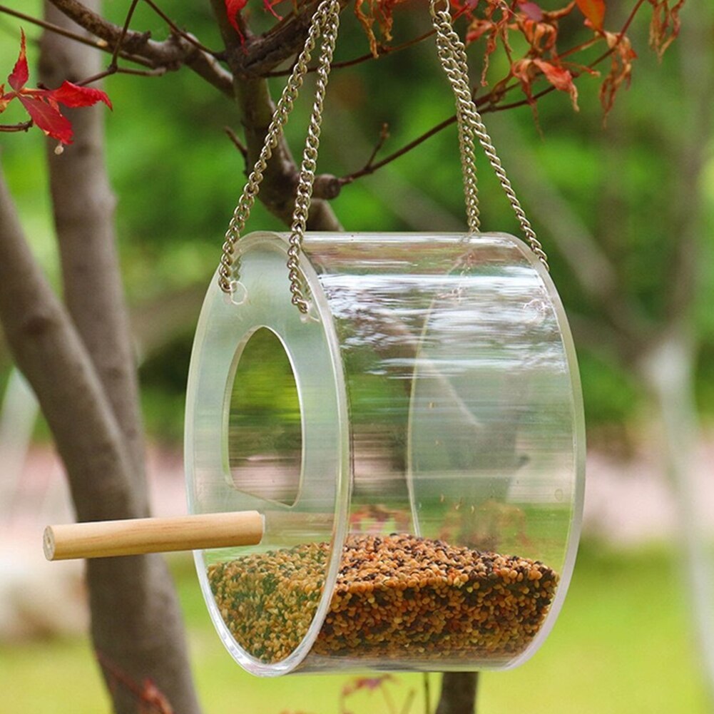 Hanging Bird Feeder Food Dispenser Box Container-xinru
