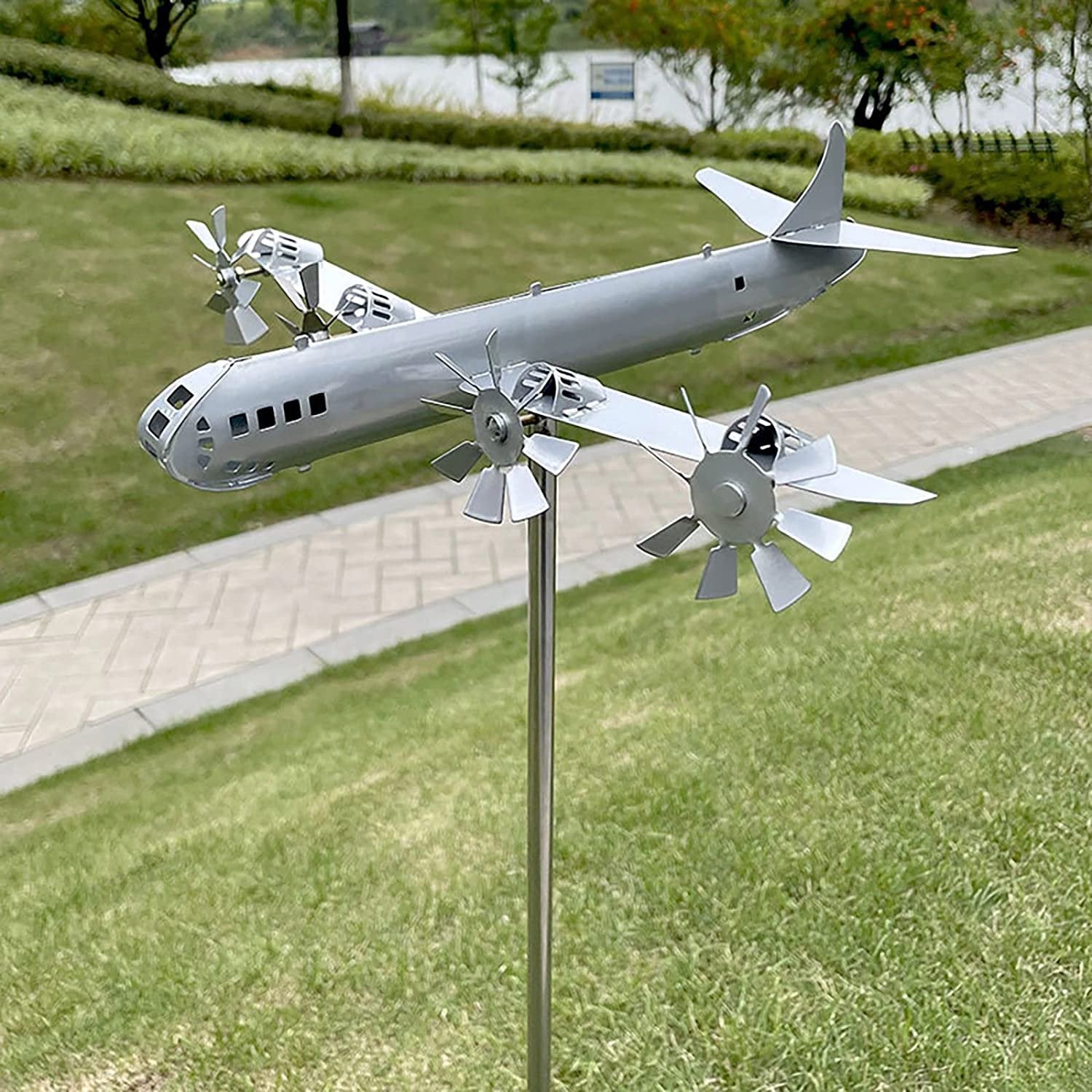 Super Fortress Aircraft Wind Spinner Metal Windmill Wind Energy-xinru