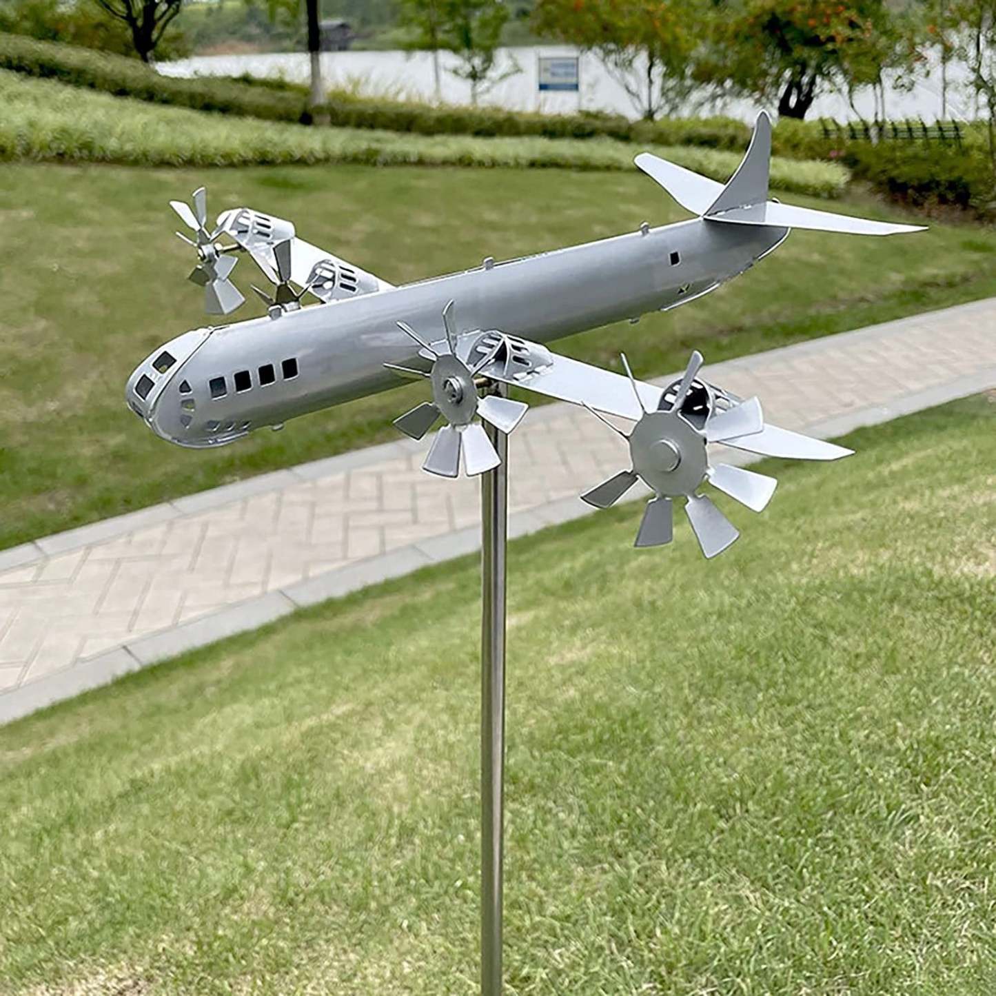 Super Fortress Aircraft Wind Spinner Metal Windmill Wind Energy-xinru