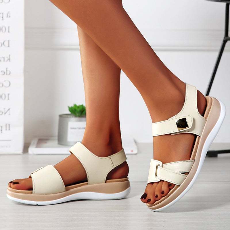 2022 Women Sandals Platform leather Ladies Sandals-xinru
