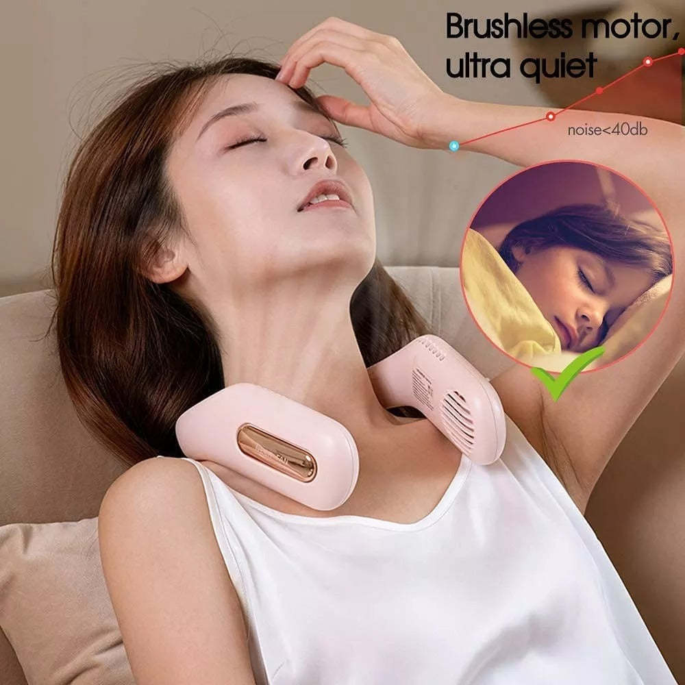 Outdoor USB Rechargeable Bladeless Neck Fan-xinru