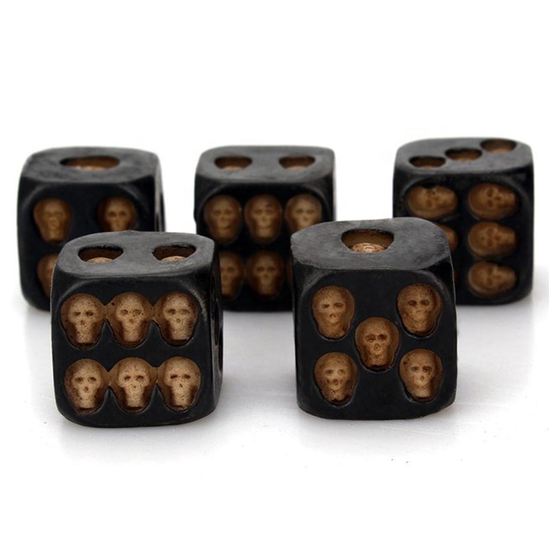 Hand-Made Unique Game Balance Black Skull Dice With Fun Dice-xinru