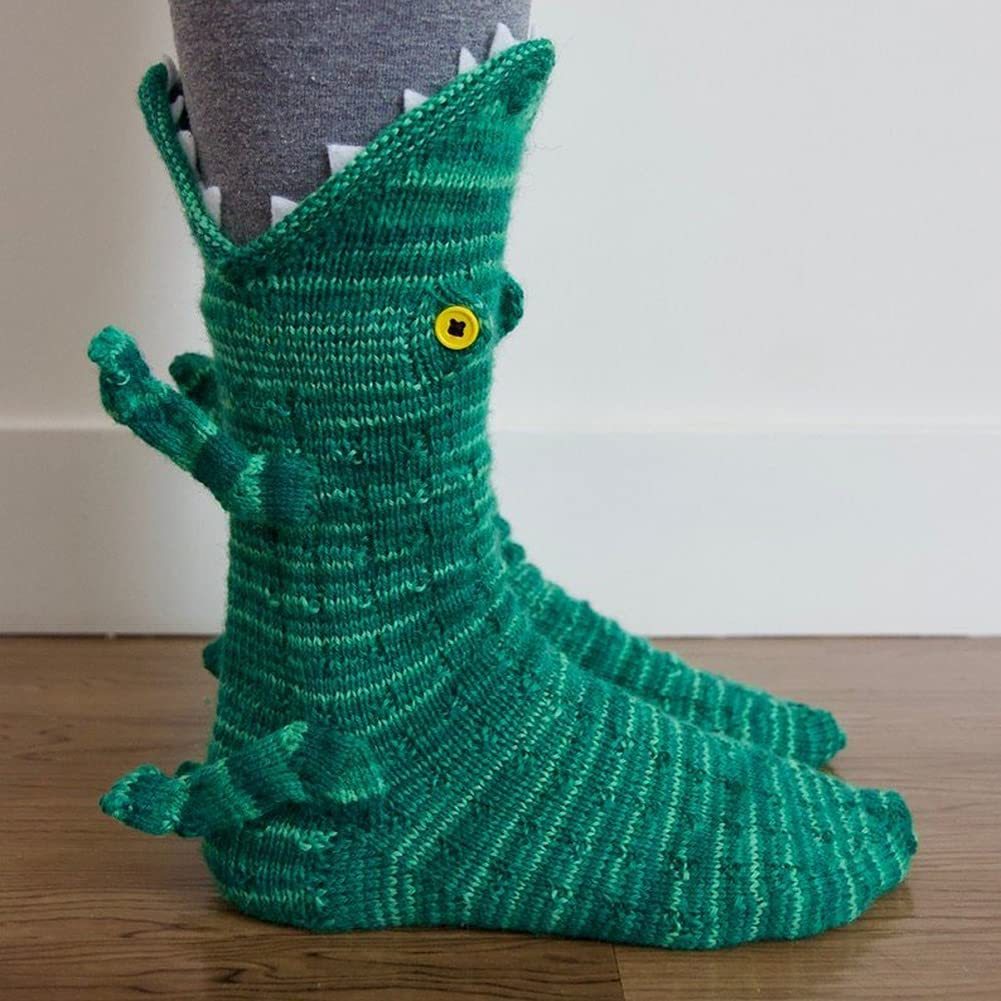 Knitted Crocodile Socks Creative Animal Shaped Ankle Socks-xinru