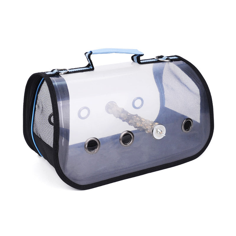 Bird Transparent Travel Take-out Breathable Parrot Handbag-xinru