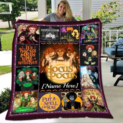 Personalized - Three Witch Times, Halloween Gifts, Custom Name Fleece Sherpa Blanket-xinru shop