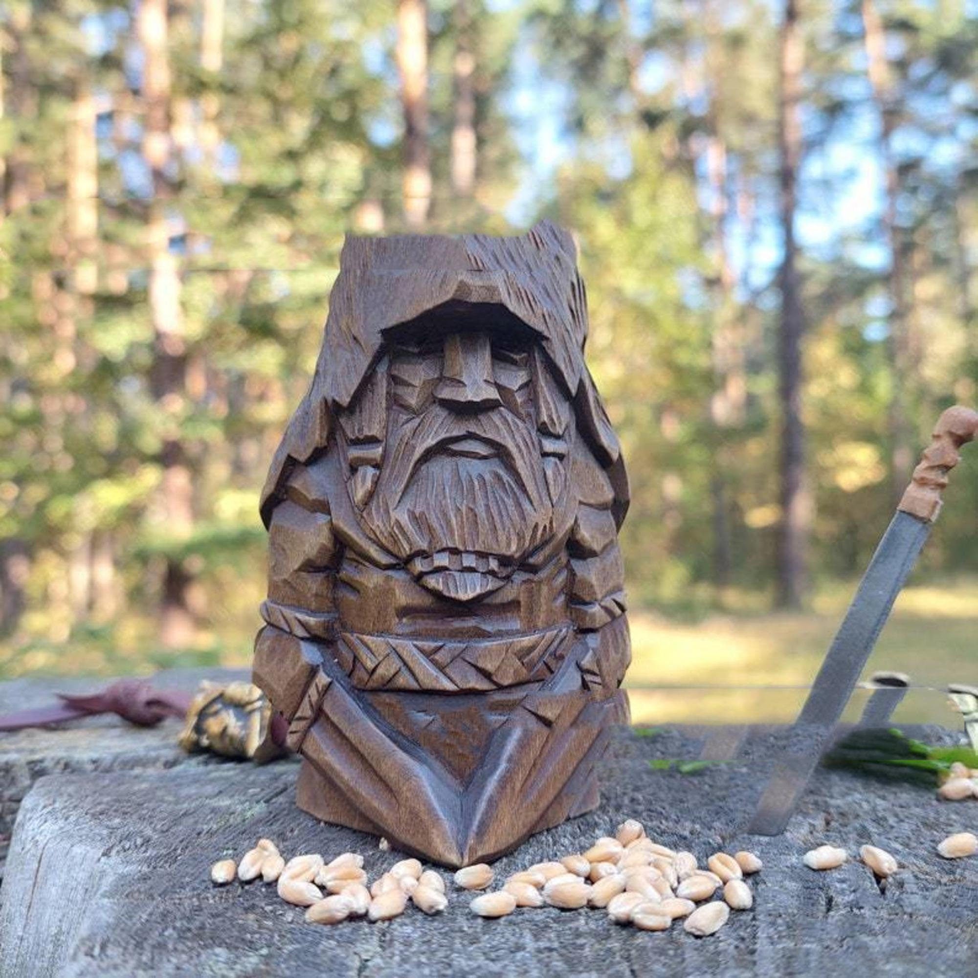 Nordic Pagan Odin Thor Viking Tyre Garden Statue D鑼卌or Nordic Art Figurine And Sculpture-xinru