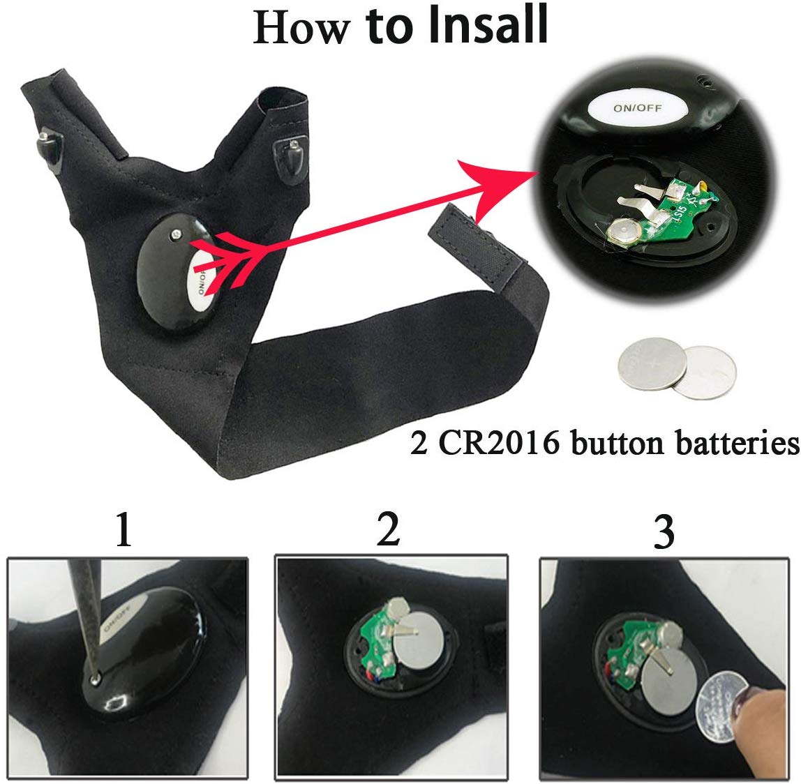 Cool Fingerless LED Flashlight Gloves-xinru