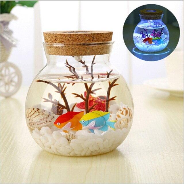 Creative RGB 13 Colors Decorative Bedside Home Aquarium Fish Lamp Holiday Gift-xinru