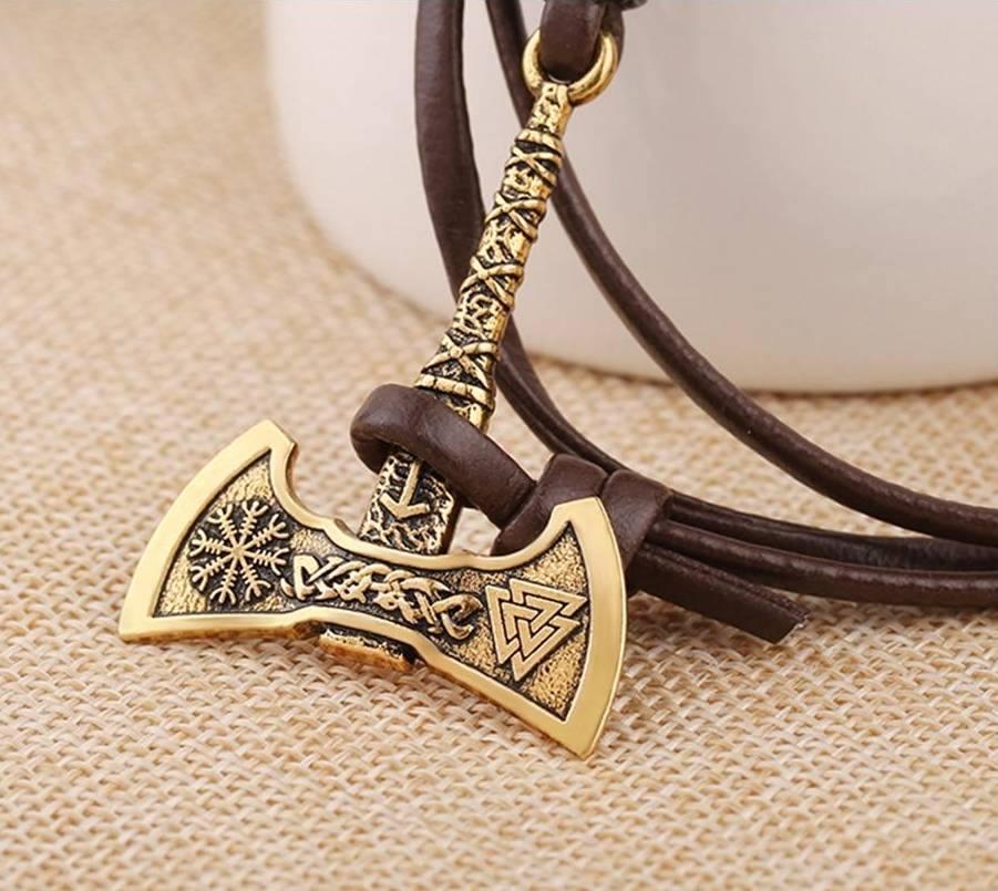 Multi-Viking Style Berserker's Axe Stainless Steel Bracelet-xinru