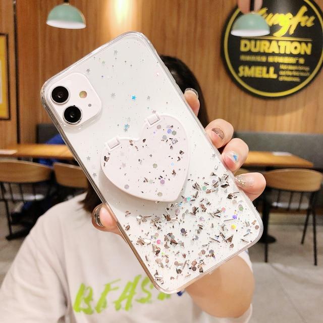 Heart Mirror Sequins Case-xinru