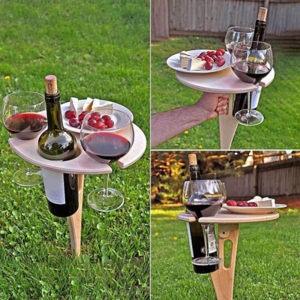 Outdoor Wine Table with Foldable Desktop-xinru shop
